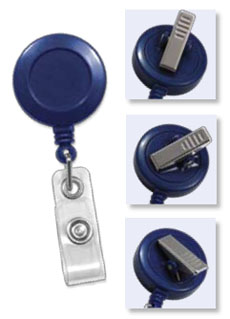 Round Badge Reels - Swivel Back - Clear Vinyl Strap
