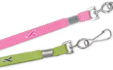 Lanyard, silk screened awareness ribbon imprint, swivel hook, 3/8 wide