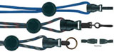 Lanyard, round OptiBraid, break-away, detachable accesory, round slider, 1/4 wide