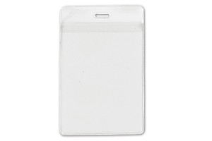 Clear Vinyl Vertical Holder with Front and Back Pockets, 3