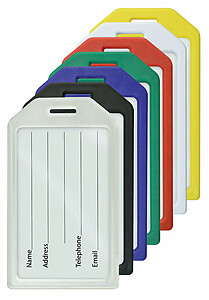 Colored Molded Rigid Plastic Luggage Tag Holder