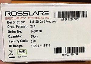 Rosslare AT-ERS-26A-3001 125Khz Prox Card (Formerly AT-R11C)