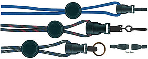 Lanyard, round OptiBraid, break-away, detachable accesory, round slider, 1/4