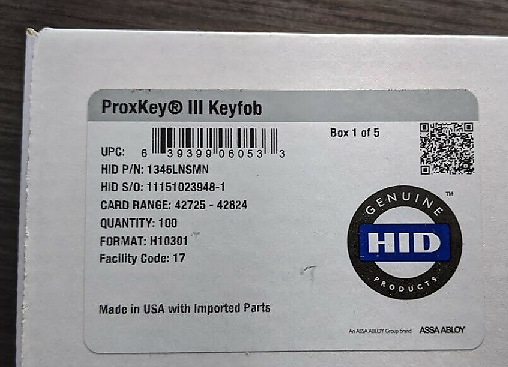 HID 26Bit ProxKey III