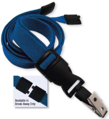 Lanyard, flat OptiWeave, break-away, detachable accesory, choice of attachment, 5/8