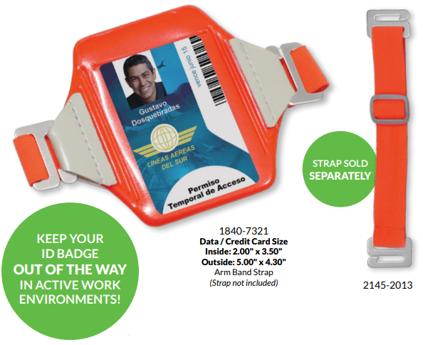 Hi Vis Armband Badge Holder with Adjustable Strap - Vertical