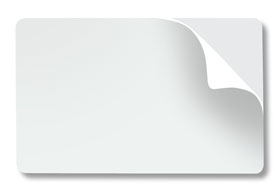 20 mil PVC adhesive card, paper back liner, 500/pack
