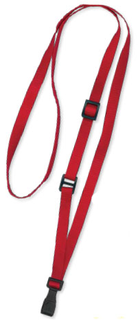 Lanyard, adjustable, flat MicroWeave, Break-Away, No-twist plastic hook, 3/8