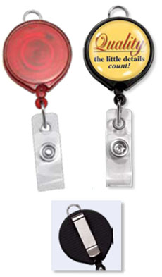 Round Badge LogoReel - Lanyard Attachment - Belt Clip - Clear Vinyl Strip