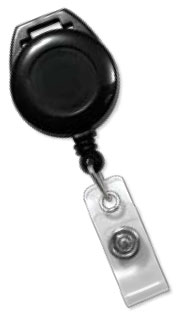 Round Badge Reels - Slotted for lanyard - Clear Vinyl Strap