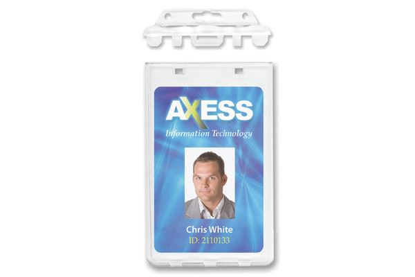 Locking Badge / Proximity Card Holder, Clear Rigid Plastic